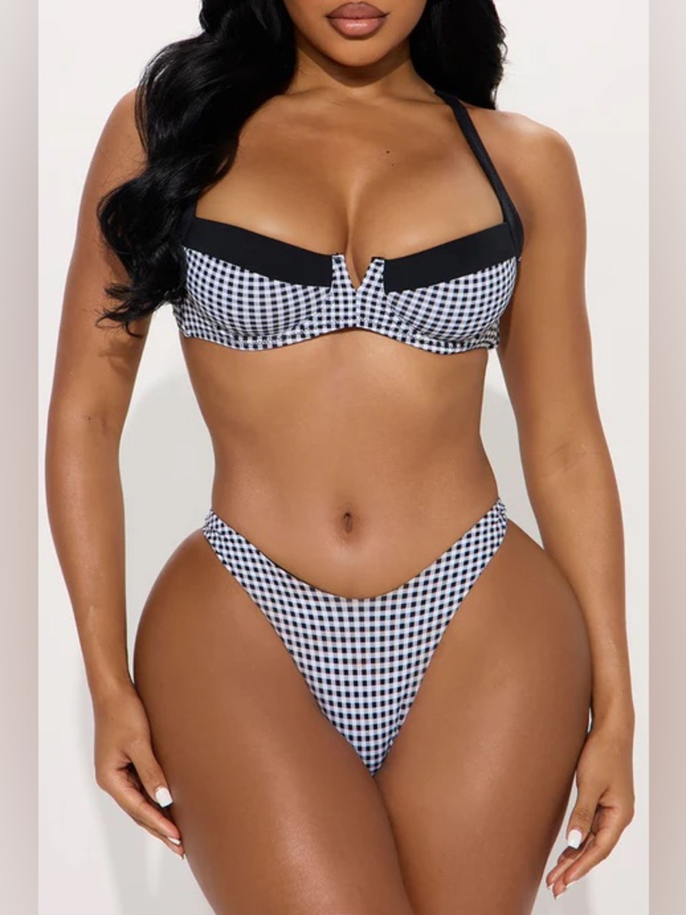 Fashion Nova Gingham Pinup Retro Inspired Bikini - Picture 2 of 3